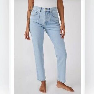 New We The Free A New Day Mid Rise Straight Light Wash Jeans Sz 25